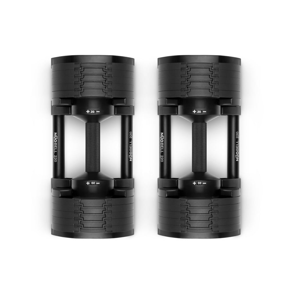 NÜOBELLS 20KG ADJUSTABLE DUMBBELLS BLACK PAIR