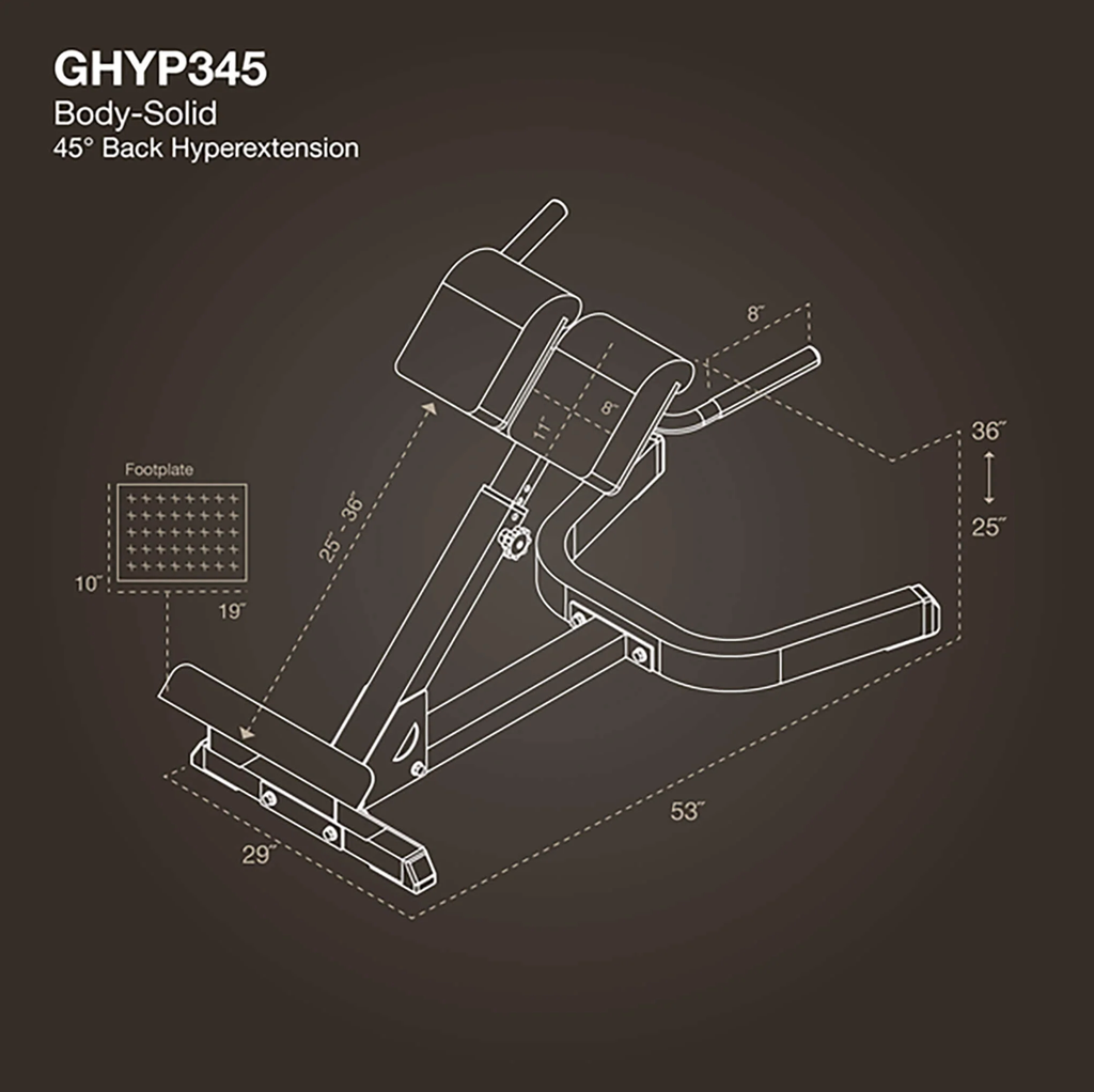 BodySolid GHYP345B Hyperextension Bench