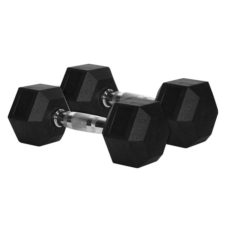 Rubber Hex Dumbbells Set 1-10kg with Rack