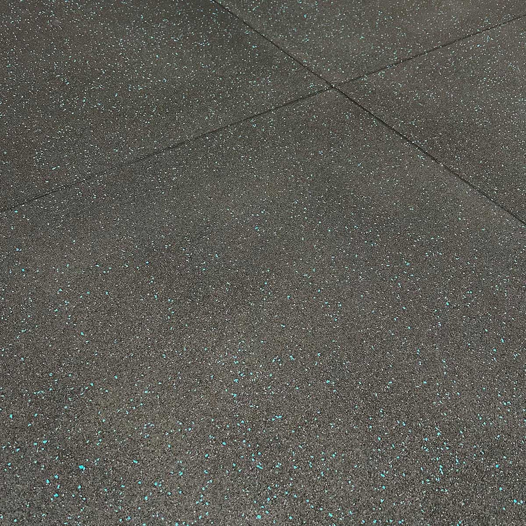 Rubber Gym Flooring Tile 1m x 1m Blue Fleck