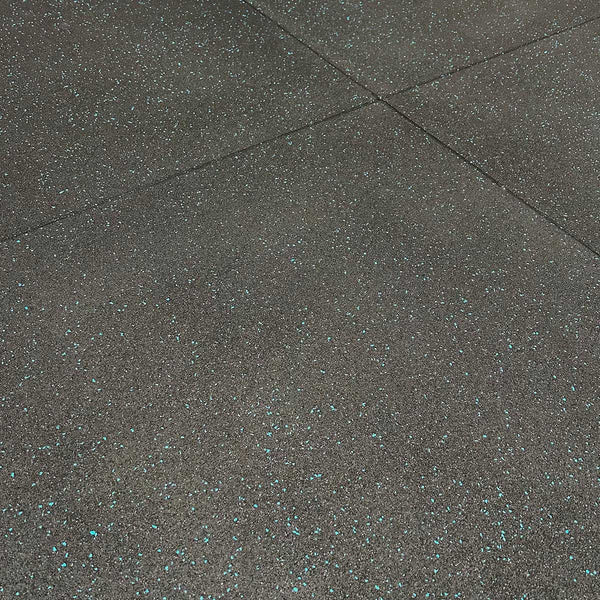 Rubber Gym Flooring Tile 1m x 1m Blue Fleck