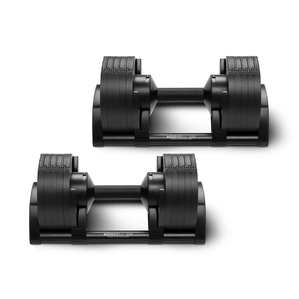 NÜOBELLS 20KG ADJUSTABLE DUMBBELLS BLACK PAIR