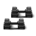NÜOBELLS 20KG ADJUSTABLE DUMBBELLS BLACK PAIR
