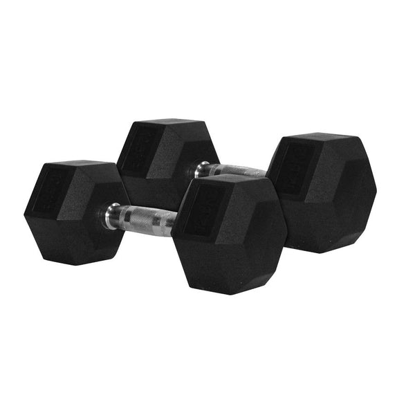 12.5kg Rubber Hex Dumbbells Pair