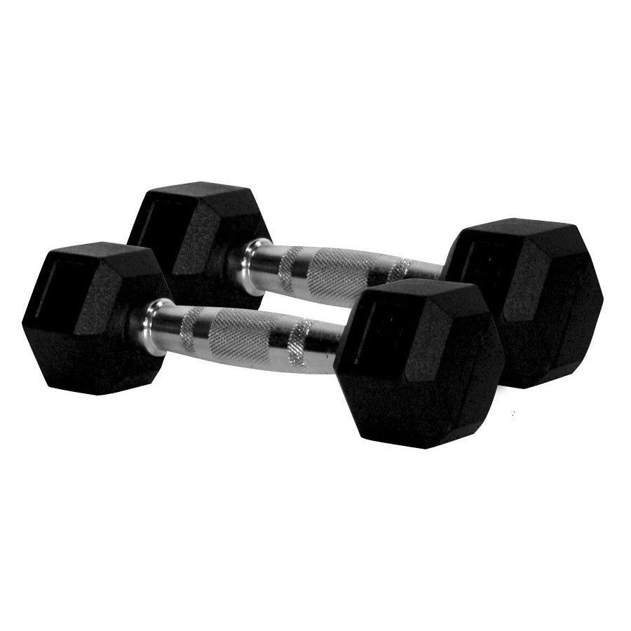 2kg Rubber Hex Dumbbells Pair