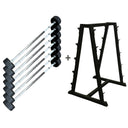 Commercial Rubber Barbells Set 10-40kg with Rack