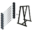 Commercial Rubber Barbells Set 10-50kg with Rack