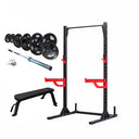 Commercial Half Rack Package with Bench and Weight Set