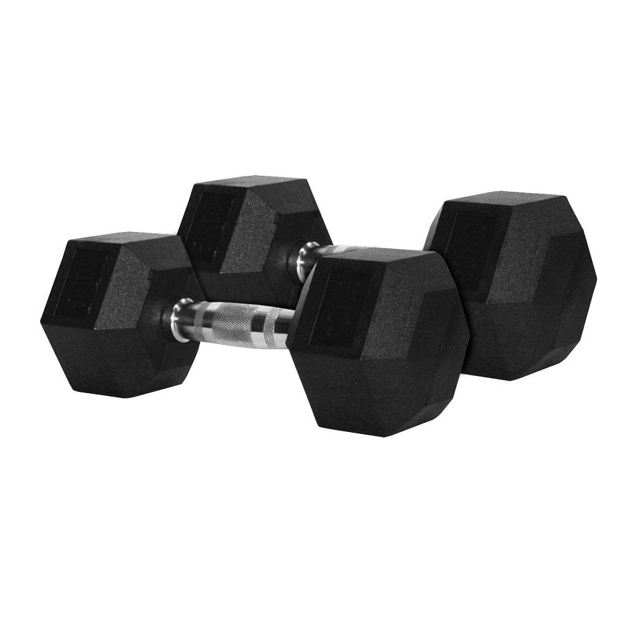 Rubber Hex Dumbbells Set 2-40kg (17 pairs) with 4 Tier Rack