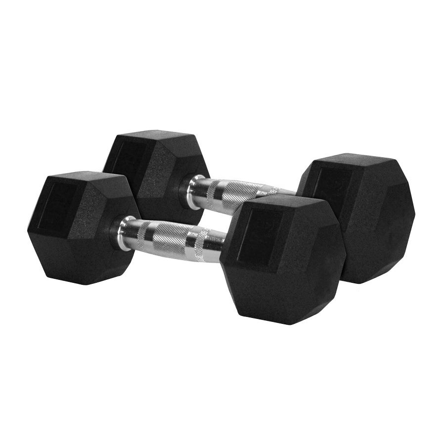 Rubber Hex Dumbbells Set 1-10kg with Rack