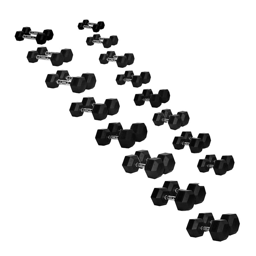 Hex Dumbbell Set 1-25kg (16 pairs) with Rack