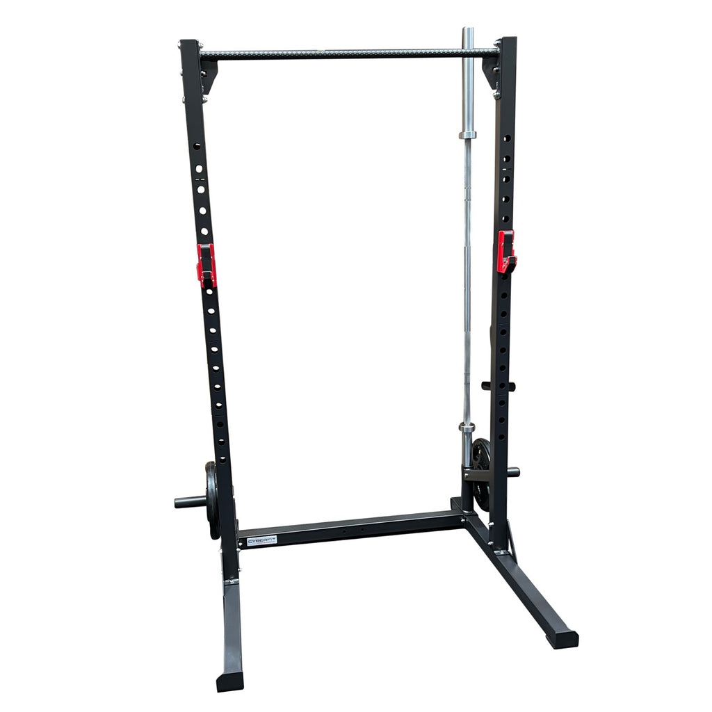 Half Rack with Pullup Bar plus Plate and Barbell Storage