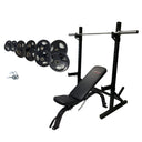 Squat Rack with Adjustable Bench 100kg Weight Set