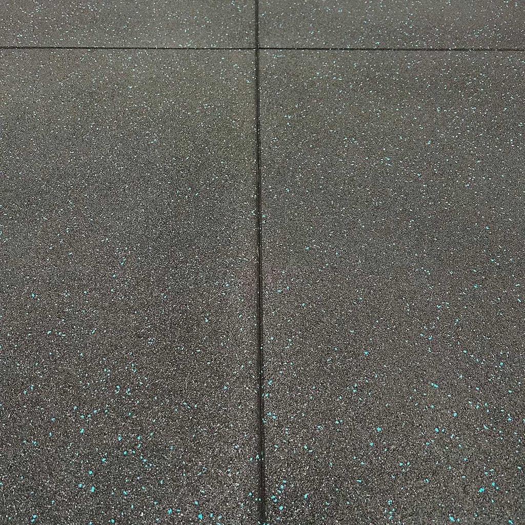 Rubber Gym Flooring Tile 1m x 1m Blue Fleck