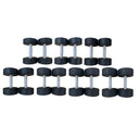 Dumbbell Set 5-35kg Commercial Round Rubber Dumbbells