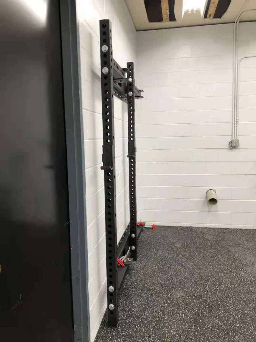 Wall Mounted Squat Rack Folding with J Hooks